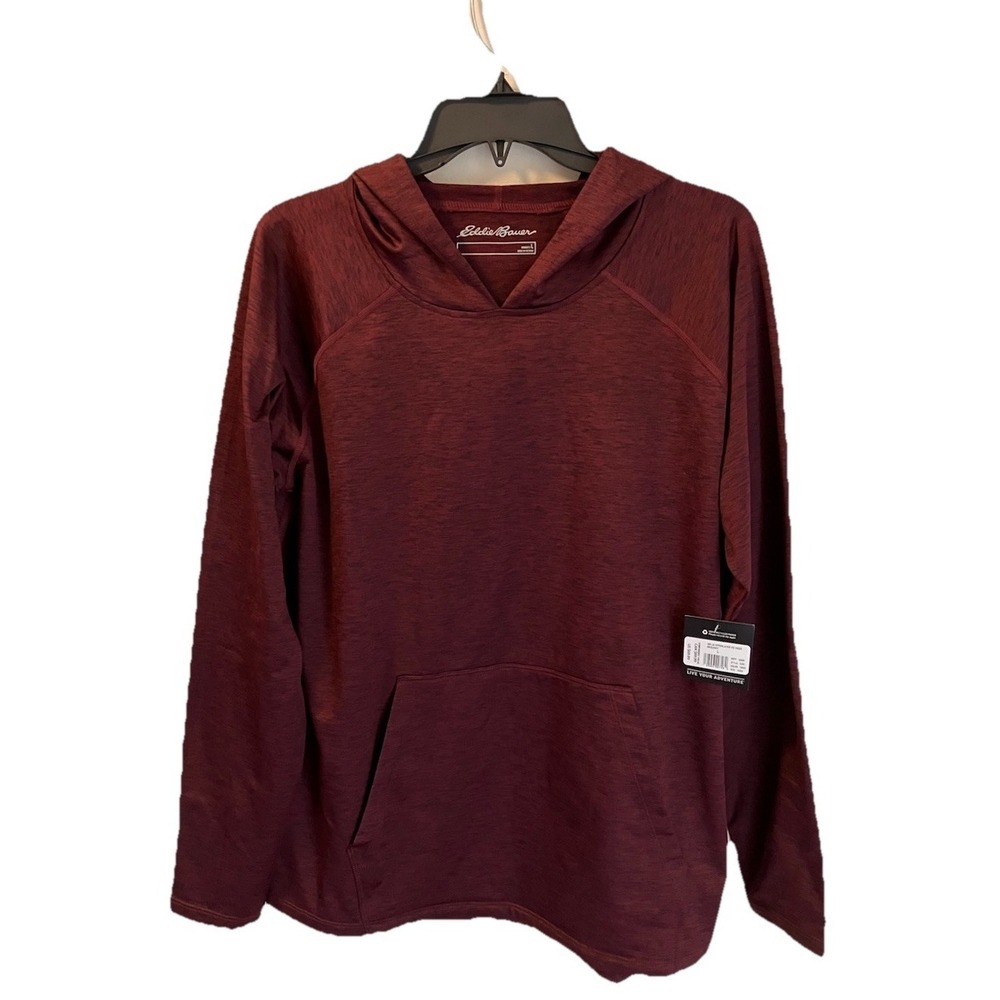 Eddie Bauer Women's Maroon Hooded Pullover Sweatshirt